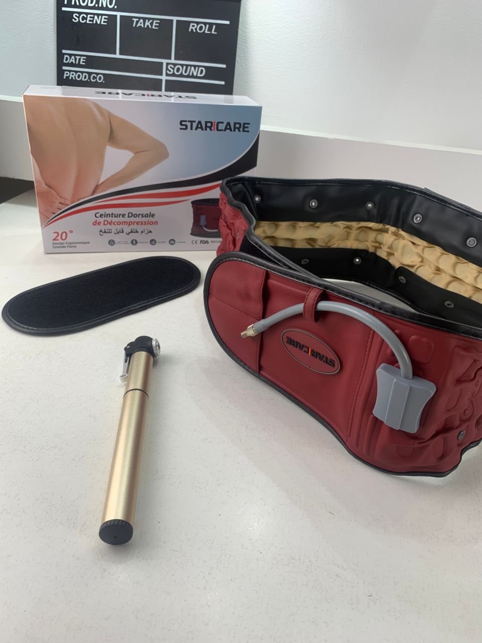 STARICARE Ceinture de décompression Gonflable avec 28 colonnes d’air et pompe- حزام شد الظهر قابل للنفخ