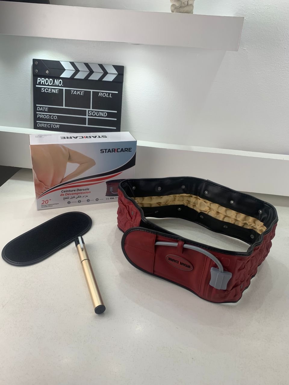 STARICARE Ceinture de décompression Gonflable avec 28 colonnes d’air et pompe- حزام شد الظهر قابل للنفخ
