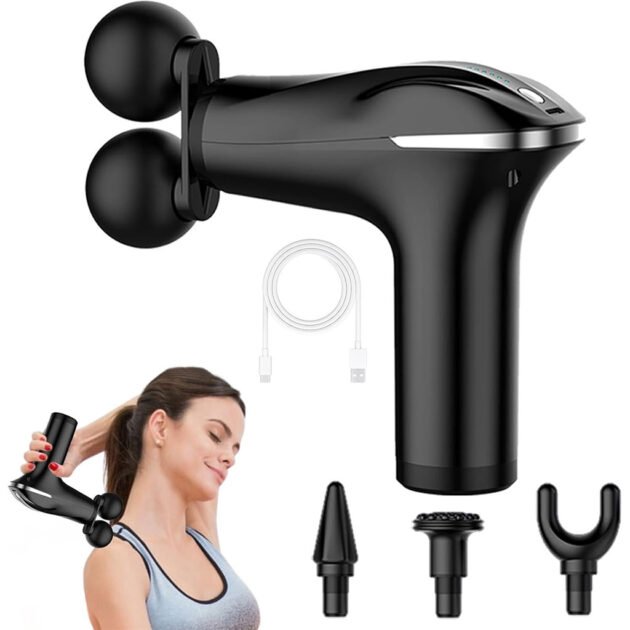 Masseur de tissus musculaire électrique à double tête à 6 vitesses – جهاز تدليك متعدد الرؤوس