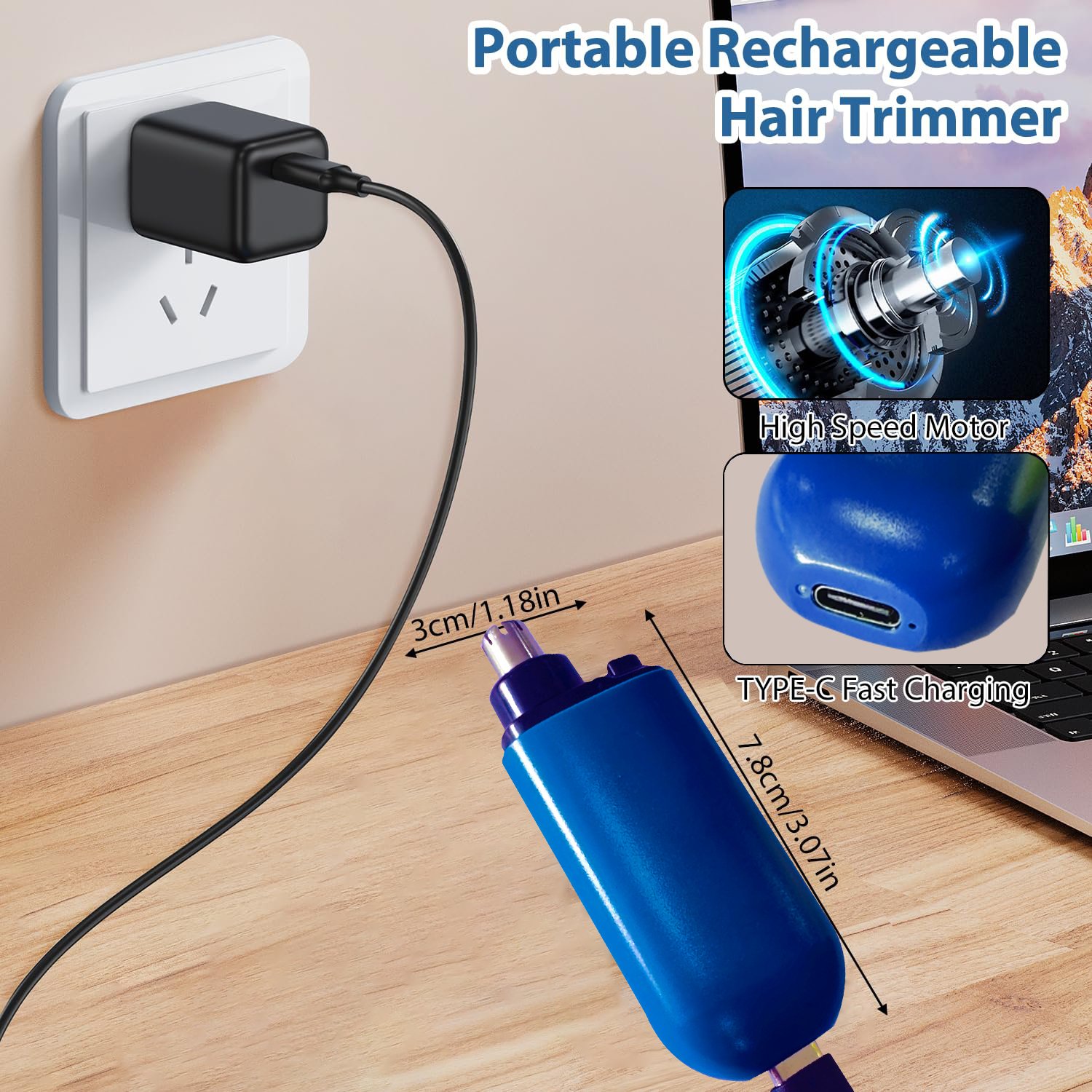 Tondeuse Électrique Portable et Rechargeable pour Poils du Nez et des Oreilles - أداة إزالة شعر الأذن والأنف للرجال