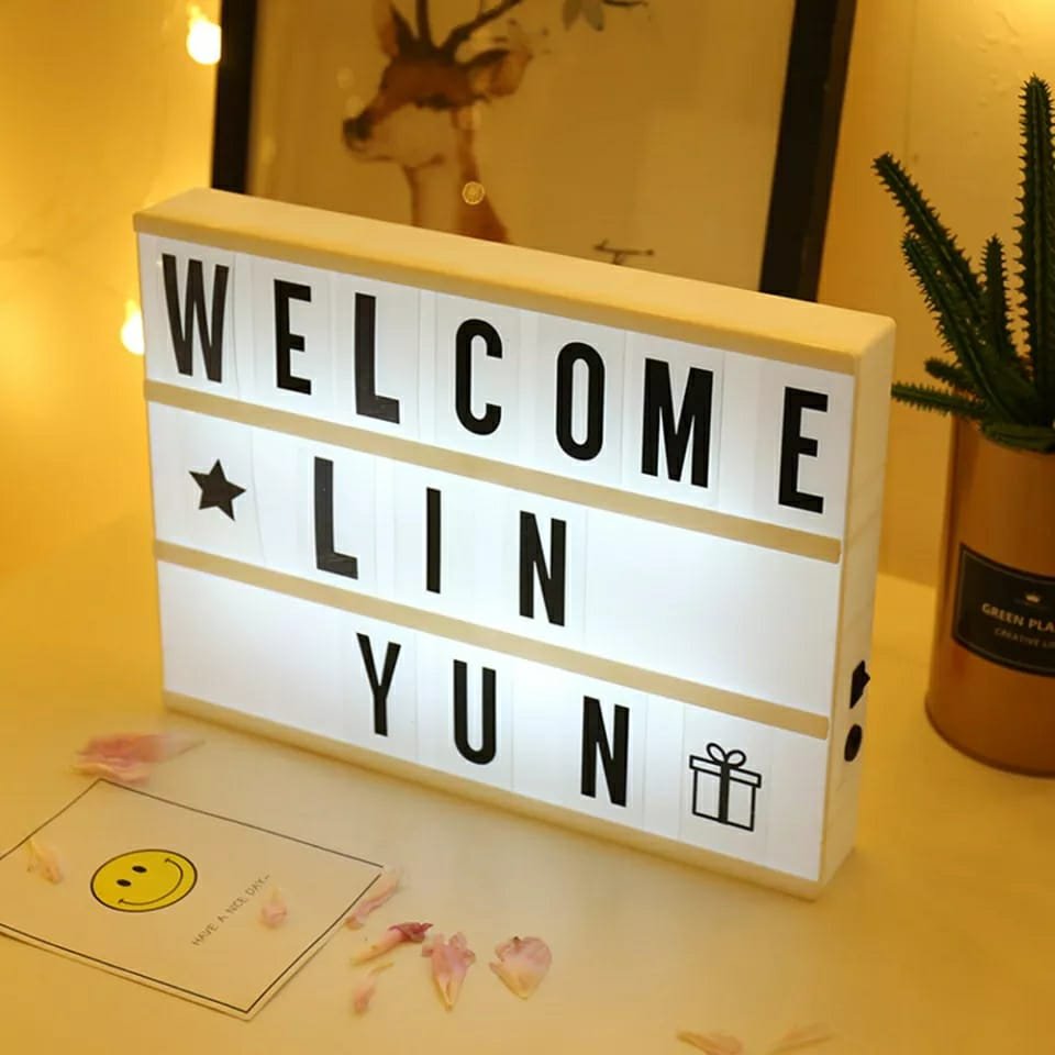 LED MESSAGE LIGHT BOX -Noir et Blanc