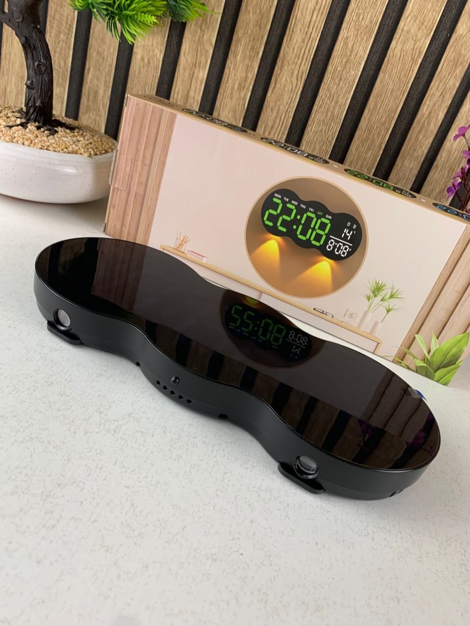 Horloge murale numérique à LED avec télécommande YX-2808 – ساعة حائط مع إضاءة مدمجة