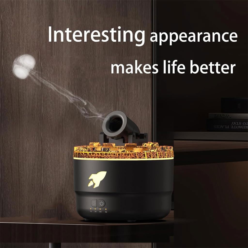 Humidificateur d’arôme à canon avec lumières LED colorées – معطر جو يضفي ديكور رائع في منزلك