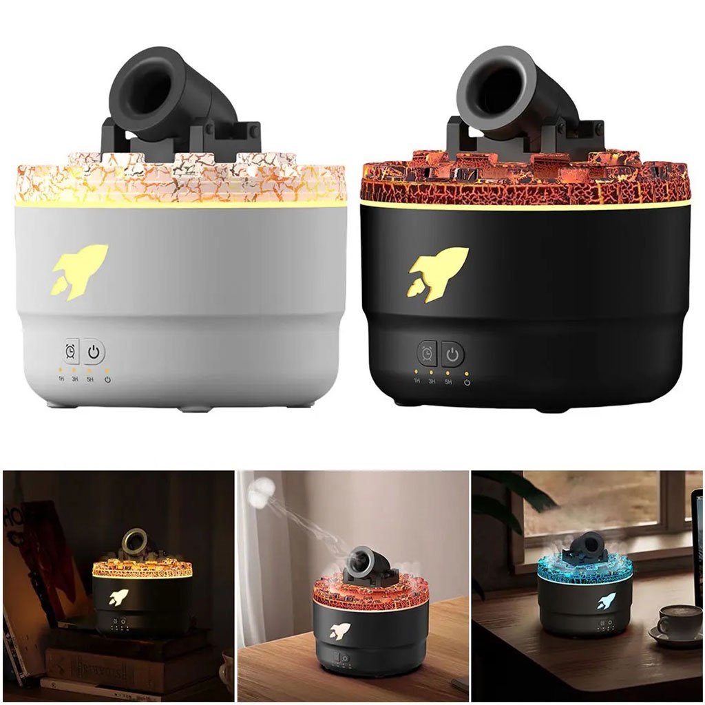 Humidificateur d’arôme à canon avec lumières LED colorées – معطر جو يضفي ديكور رائع في منزلك