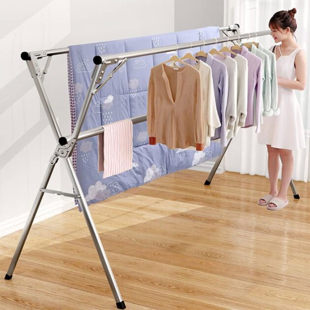 Séchoir à linge rétractable pour économiser de l’espace en acier inoxydable – علاقة ملابس الغسيل
