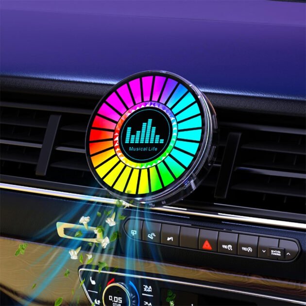 Humidificateur et Lumière d’ambiance colorées avec capteur de son RGB 1Pcs