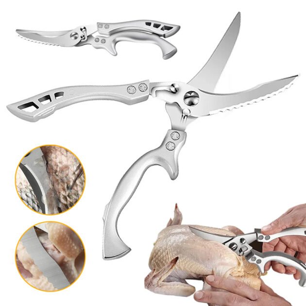 Ciseaux de cuisine en acier inoxydable avec manche en aluminium – مقص تقطيع اللحوم