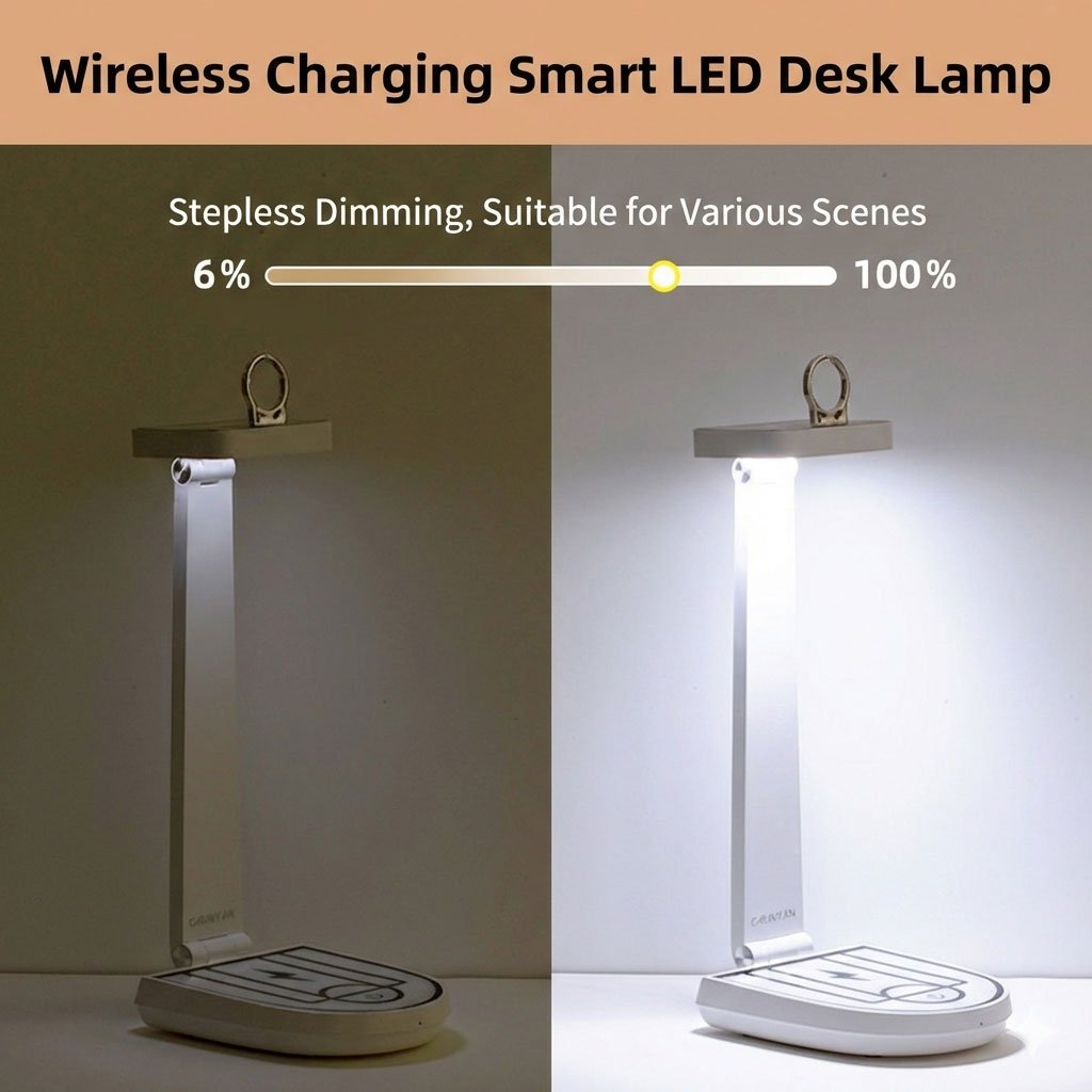 Lampe de bureau et chargeur de téléphone portable sans fil 15 W – مصباح مكتب وشاحن لاسلكي