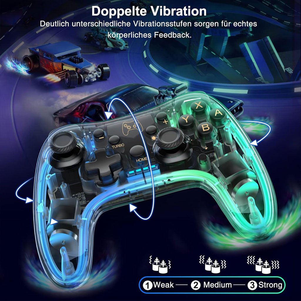 Manette de Jeu Filaire avec Éclairage Néon RGB PG-002W