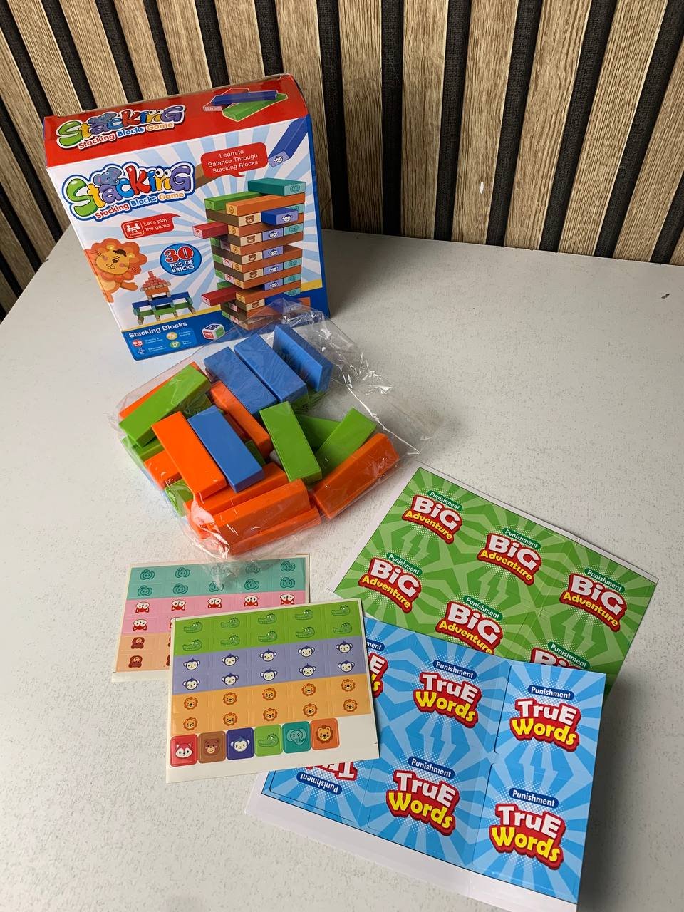 Jeu de blocs de construction colorés à faire tomber 30pcs - لعبة هدم الأبراج