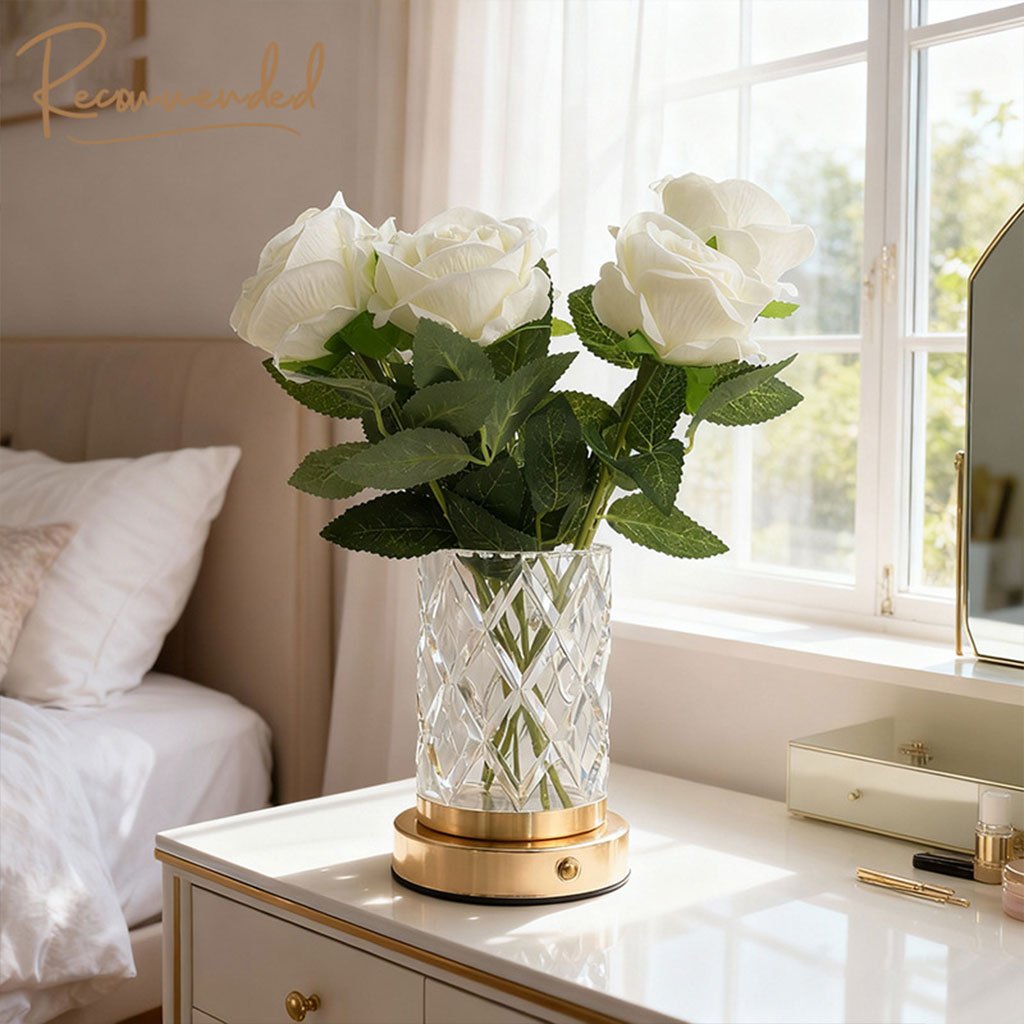 Vase Lumineux LED Tactile en Cristal Couleurs RGB Rechargeable - فازة كريستال مضيئة