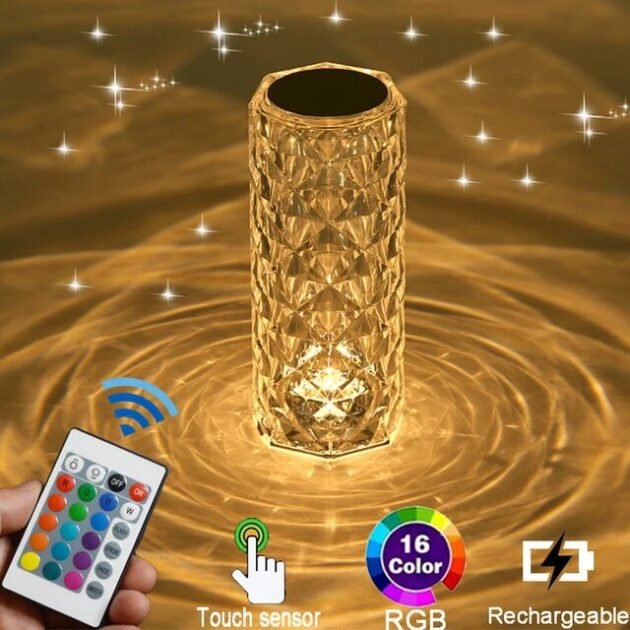 Lampe led en cristal Diamant style RGB 16 Couleurs