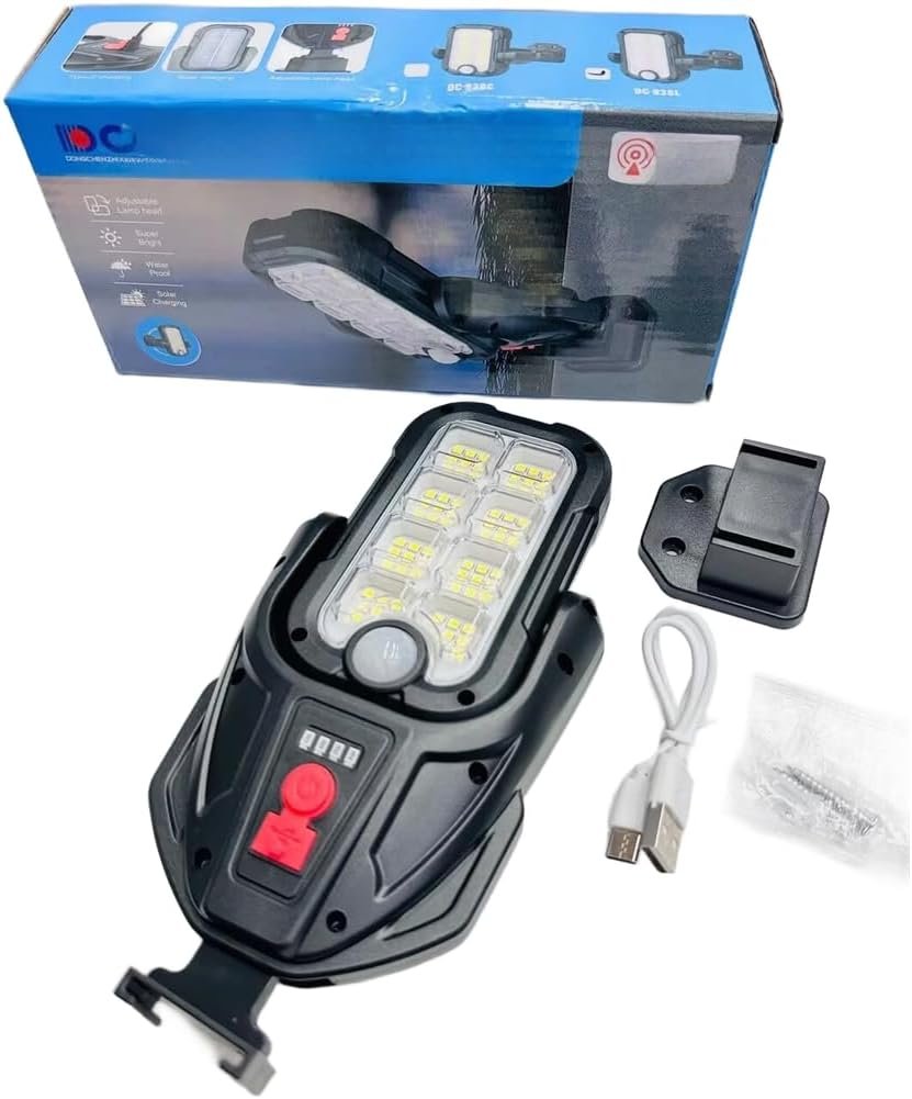 Lampadaire Solaire Extérieur Intelligent avec Détecteur de Mouvement Étanche IP65 DC-938C - مصباح بالطاقة الشمسية مع مستشعر حركة وقابلية للتعديل