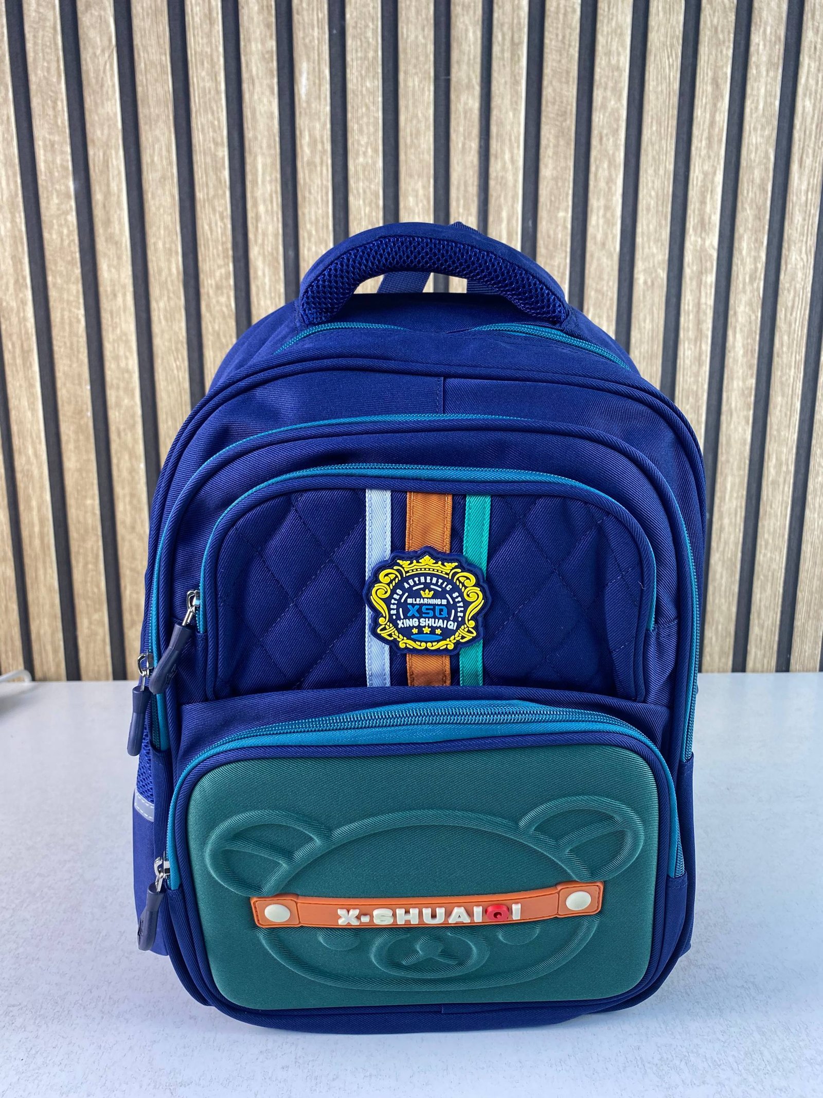 Sac à Dos Scolaire Style Kawaii Grand Volume Tissu Imperméable Bleu et Vert SACKDS18BV - حقيبة مدرسية بتصميم كاوايي